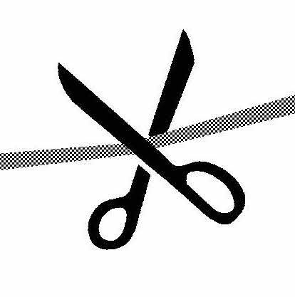 An icon of scissors cutting through tape from the title page of the report